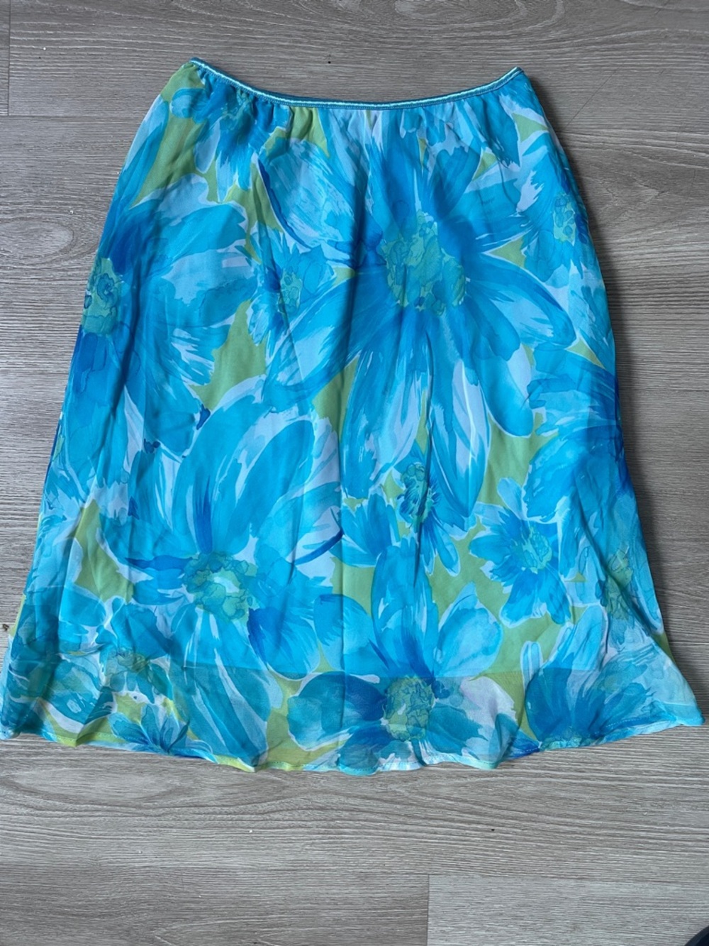 Vintage Y2K Fairy Teal Floral Midi Skirt